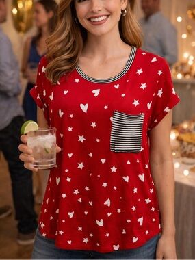 NOBO Red Heart Sleeveless Women's Top XL